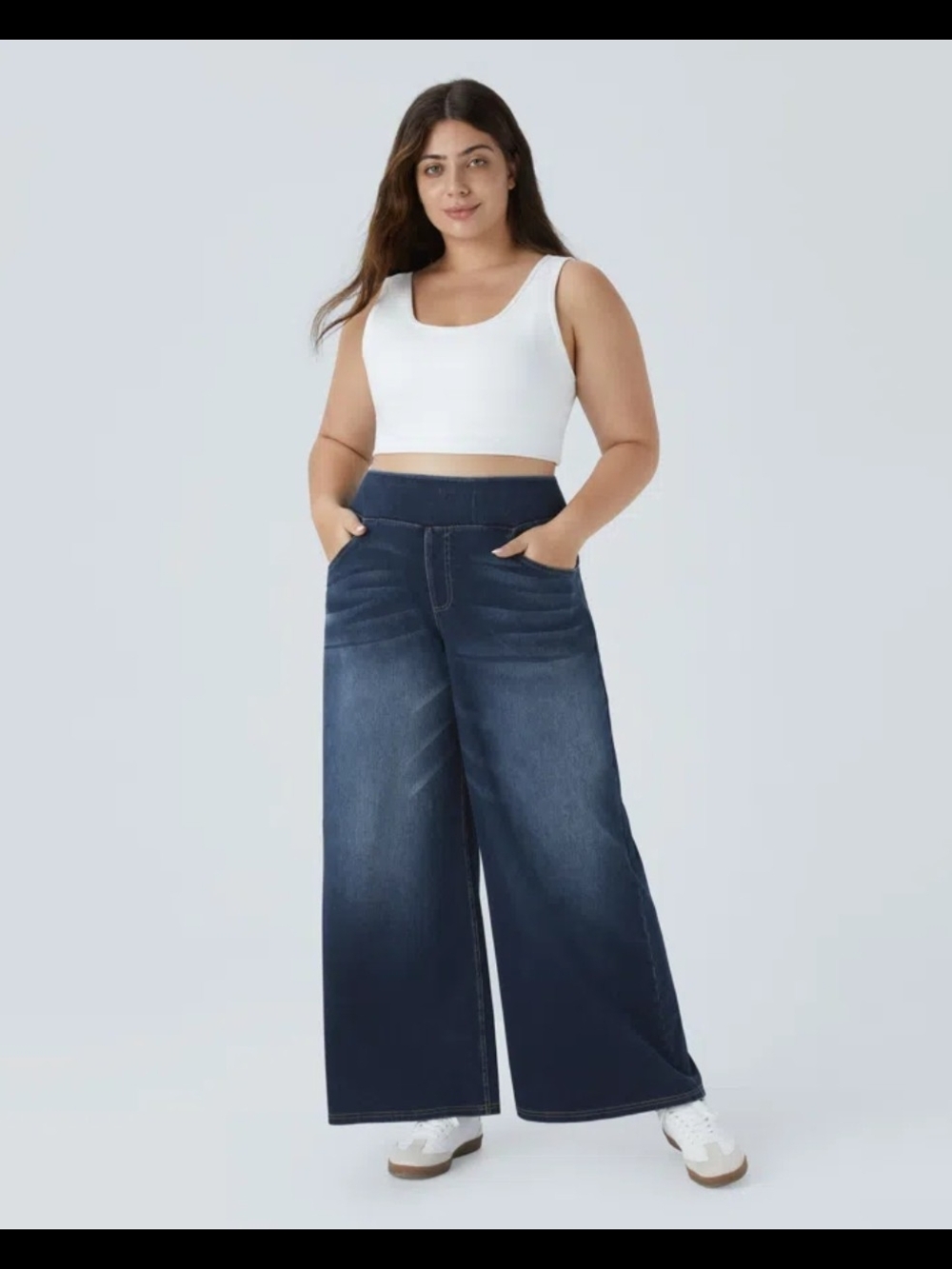 NWT 3X HALARA Indigo Wide-Leg High-Rise Jeans